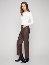 Wax Twill Flare Leg Pants