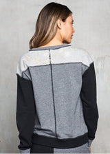 French Terry Color Block Sweatshirt