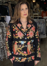 Bird Embroidered Twill Jacket
