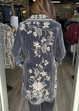 Embroidered Velvet Coat