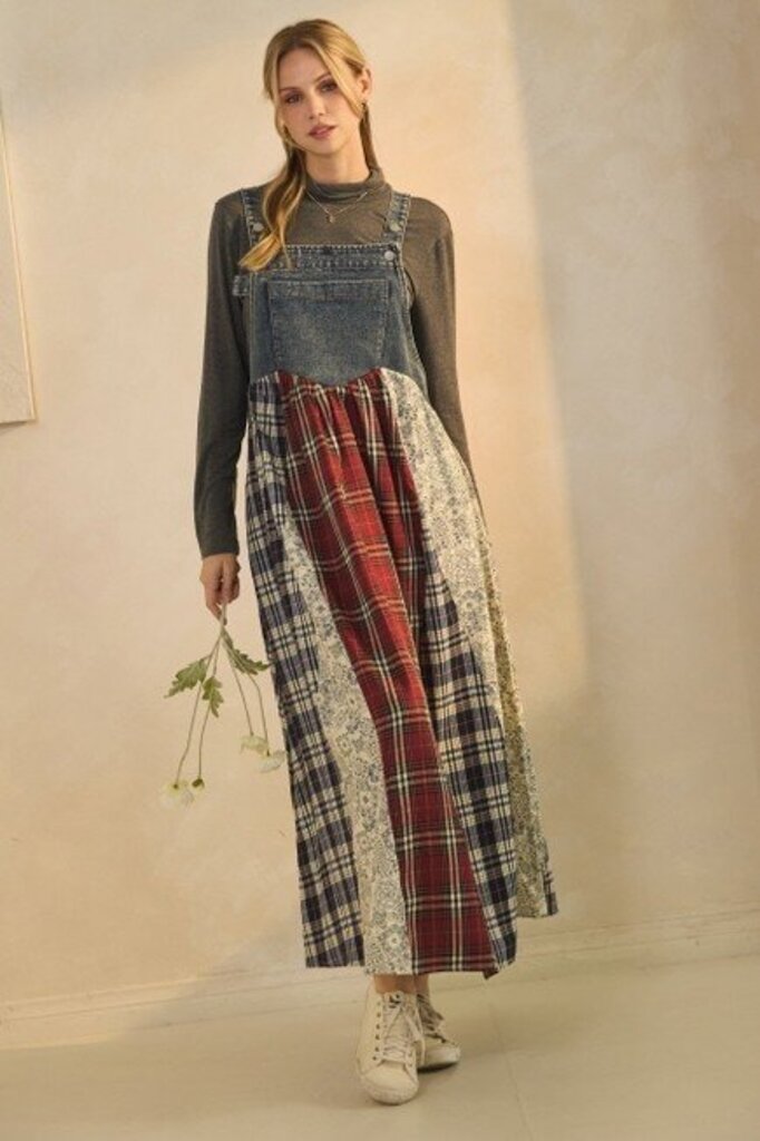 Patchwork Overall Dress
