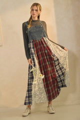 Patchwork Overall Dress