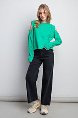 Cold Shoulder Terry Sweatshirt