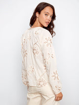 Embroidered Cotton Raglan Blouse
