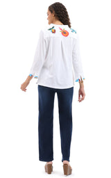 Joni Top Floral Embroidered 3/4 Sleeve