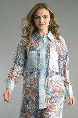 Floral and Paisley Print Buttondown