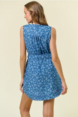 Floral Chambray Shirt Dress