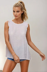 Frilled Cut Out Back Sleeveless