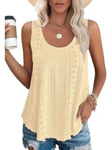 Eyelet Round Neck Tank