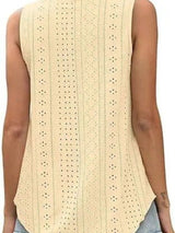 Eyelet Round Neck Tank