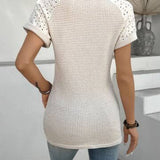 Waffle Knit Eyelet Shoulder