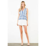 Sleeveless Striped Peplum Top