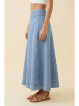 Side Zip Chambray Skirt