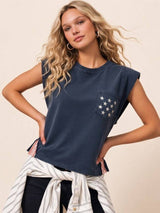 Star Pocket Stripe Side Tank