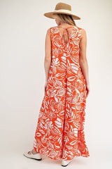 Tropical Print Jumpsuit