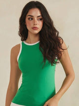 Sleeveless Contrast Trim Tank