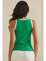 Sleeveless Contrast Trim Tank