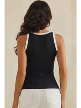 Sleeveless Contrast Trim Tank