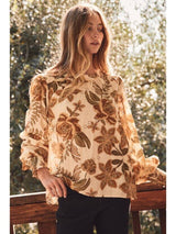 Floral Blouse With Eyelet Details