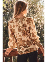 Floral Blouse With Eyelet Details
