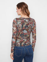 Floral Mesh Lined Top
