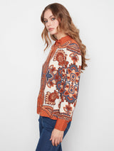 Paisley Print Long Sleeve Buttondown