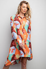 Fall High Low Button Down Dress
