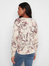 Watercolor Print Round Hem Sweater