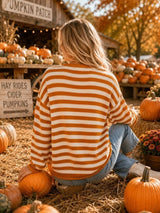 Pumpkin Script Striped Sweater