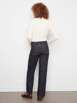 Scallop Outseam Wide Leg Denims