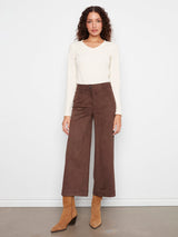 Crop Wide Leg Satin Ultrasuede Pants
