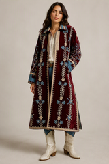 Embroidered Velvet Duster
