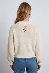 Peace And Love Floral Embroidered Sweater