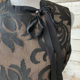 NEW Sleeveless Lace Overlay Tie Collar