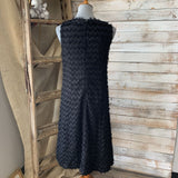 Sleeveless V Neck Textured Chevron