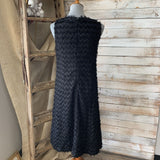 Sleeveless V Neck Textured Chevron