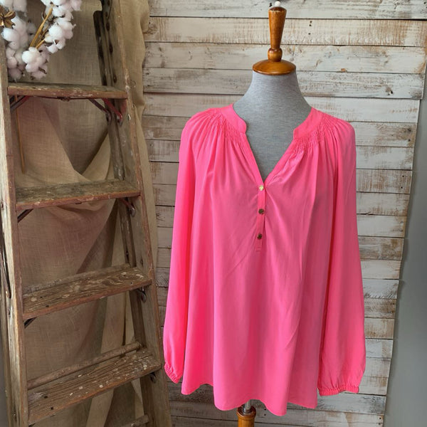 LS Pink Sheer Blouse