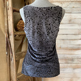 Sleeveless Velevet Print