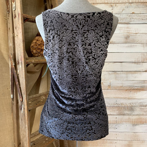 Sleeveless Velevet Print