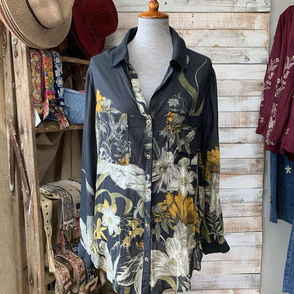 LS Floral Buttondown