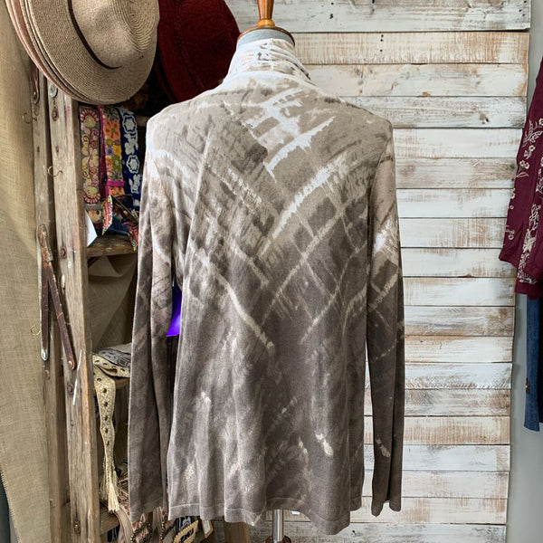 Open Front Print Caridigan