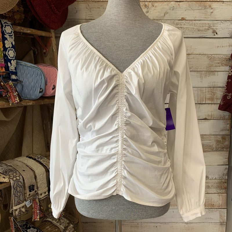 NEW LS Ruched V Neck