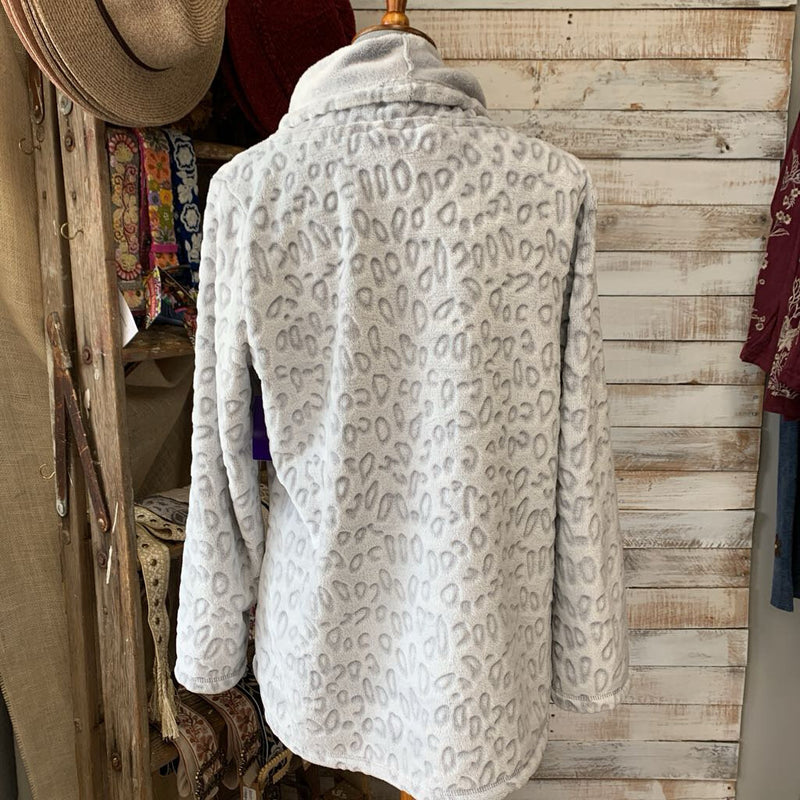 Animal Texture Cowl Neck Fleece