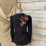 Embroidered LS Metallic Stripe