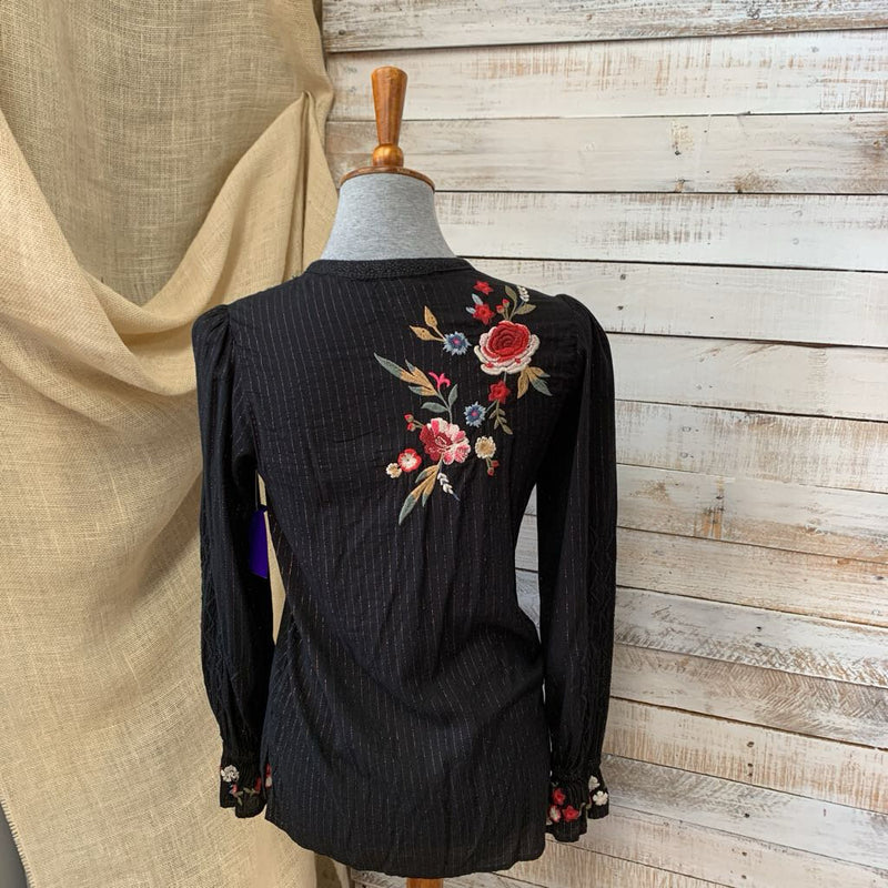 Embroidered LS Metallic Stripe