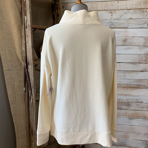 Ribbed Mock Neck LS