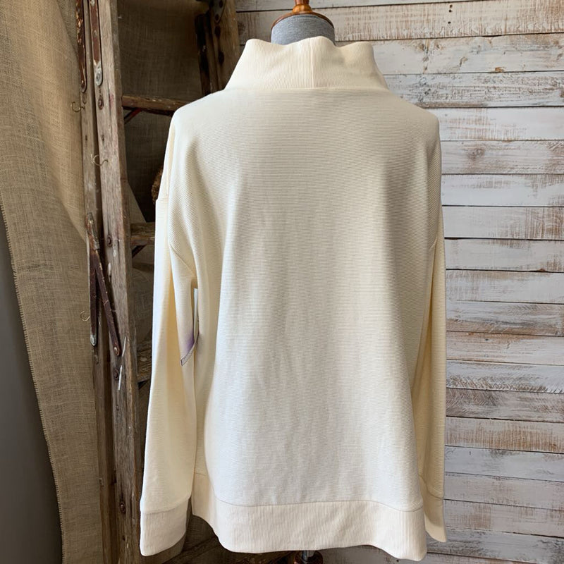 Ribbed Mock Neck LS