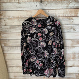 LS Floral Print Cowl Neck