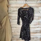 New 3/4 Sleeve Tie Waist Dress