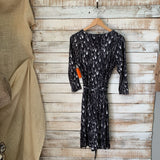 New 3/4 Sleeve Tie Waist Dress